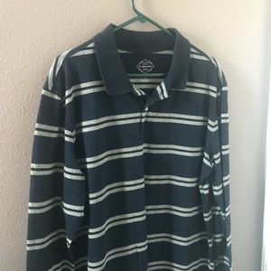 striped long sleeve polo